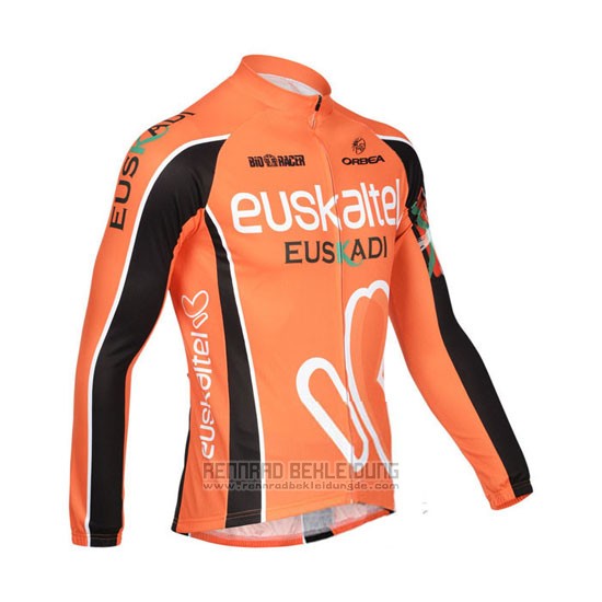 2013 Fahrradbekleidung Euskalte Orange Trikot Langarm und Tragerhose - zum Schließen ins Bild klicken